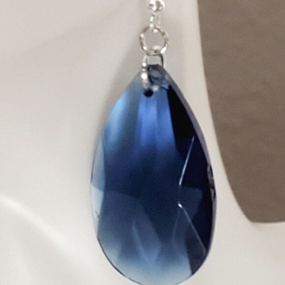 Blue teardrop earrings - Handmade (NEW) - Picture 3 of 3
